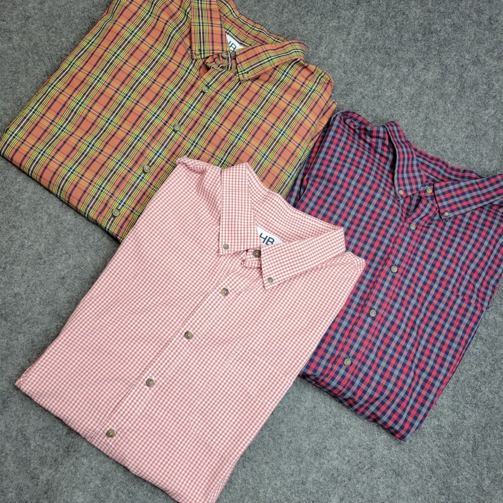 Harboy Bay Shirt Mens 4XLT Multi Plaid Relaxed Big & Tall Casual LOT BUNDLE